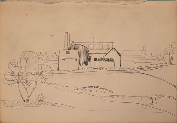 Wester Hailes from Baberton, sketch by Edwin G Lucas
