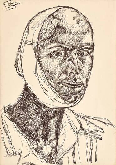 Untitled (Man with Bandaged Head) by Edwin G Lucas