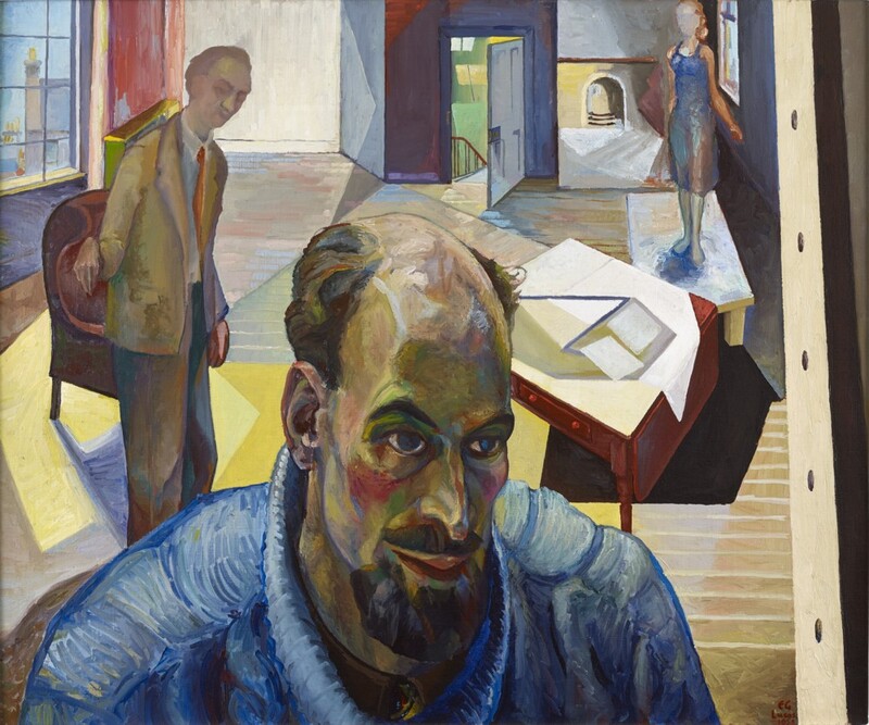 Self Portrait with Figures by Edwin G Lucas